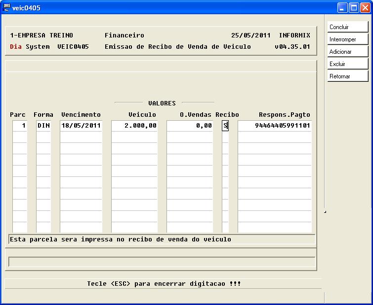 parcelas a serem impressas confirma: