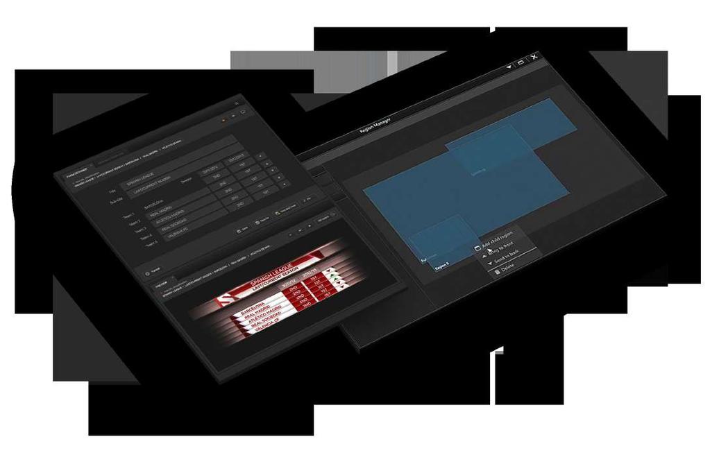 WORKFLOW DE GRÁFICOS O Studio CG controla as principais plataformas gráficas do mercado (Vizrt, Avid, Ross Video, entre outros).