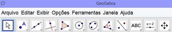 Na parte superior da tela do software existem duas barras: BARRA DE MENUS com as principais funções e a BARRA DE FERRAMENTAS com diversos comandos.