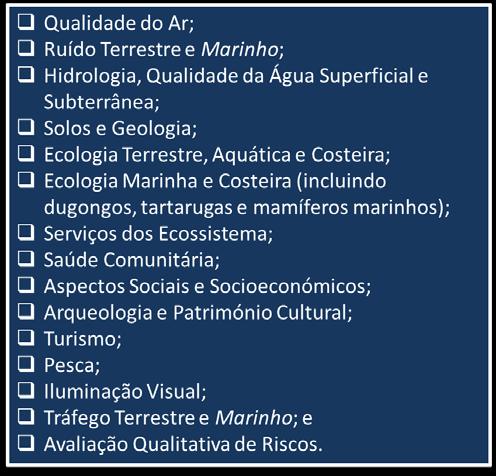 POTENCIAIS IMPACTOS DO PROJECTO SOBRE O AMBIENTE FÍSICO E SOCIAL Em Terra Perda de habitas e de flora num estado de conservação ameaçado devido ao desmatamento do percurso do direito de passagem para