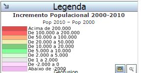 e demais encontram-se em estabilidade ou já em declínio de contingente. Mapa 8 Incremento populacional Macrorregião Centro-Oeste 2000/2010 Fonte: Geofusion, 2017.