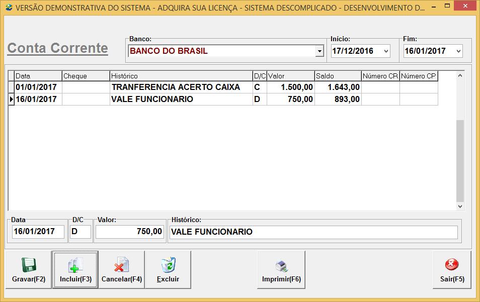 29. CONTA CORRENTE O cadastro de conta-corrente é utilizado para fazer o acompanhamento e conciliação das carteiras e dos bancos,