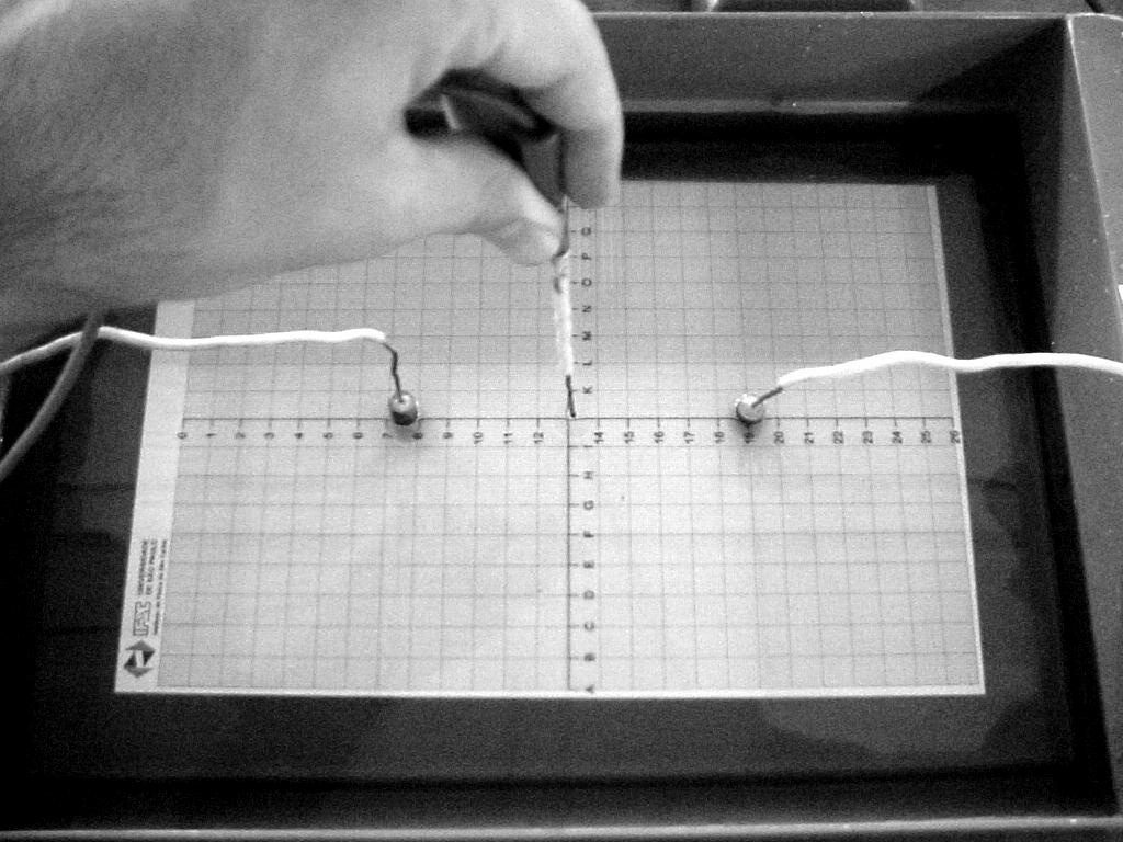 Ele seá acoplado a uma ponta metálica fina, que, ao se imesa em um ponto qualque do eletólito, faá com que o voltímeto indique a tensão ente o ponto de imesão (P) e o eletodo de efeência (A),