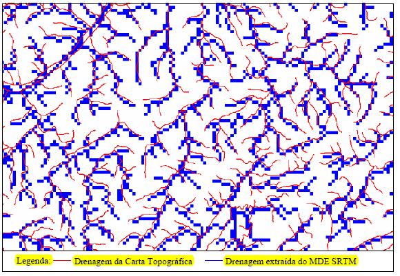 000 IBGE com os rios extraídos a partir do SRTM Fonte : Avaliação da Altimetria de Modelos