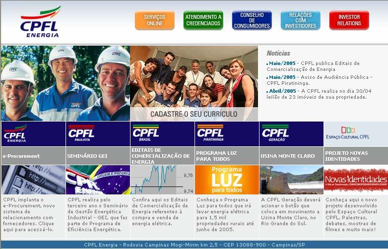 Visualização do Portal CPFL