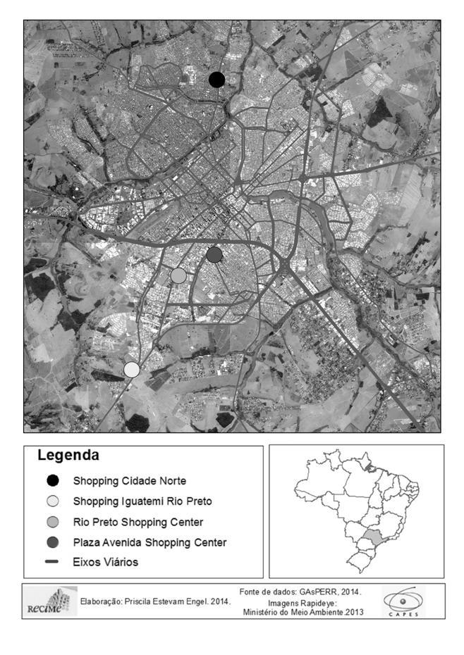 293 Figura 2: Localização dos shopping centers em São José do Rio Preto.