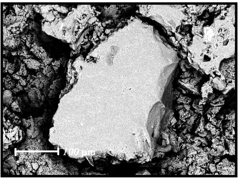 do alumínio. [Figure 9: Micrographs obtained by SEM of the sample B (66%OP+6%AO % sludge) sintered at 9 o C highlighting the detail of aluminum.