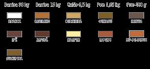 MADEIRAS TABELA DE CORES MASSA F12 Embalagens