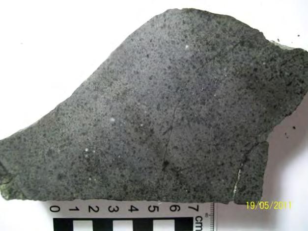 Suas mineralogia essencial é dada por quartzo, plagioclásio, k- feldspato (ortoclásio) e biotita.