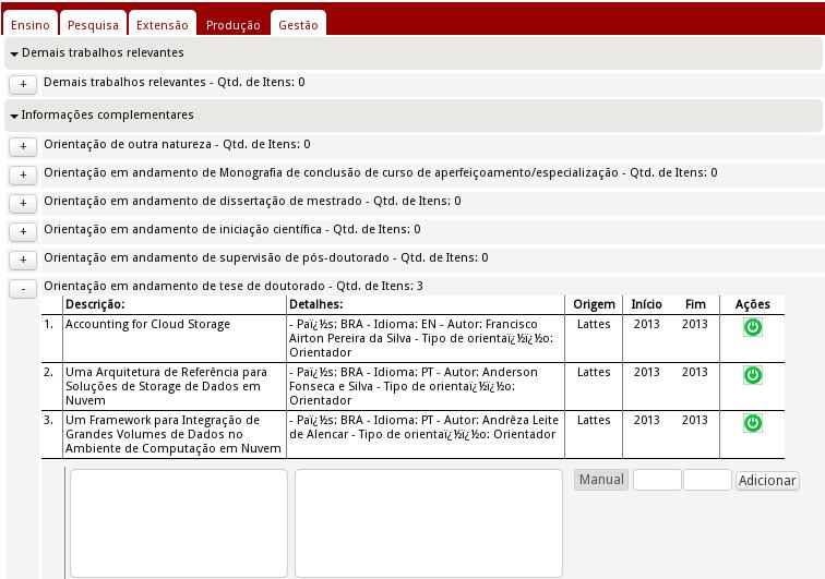 3.8. Aba Produção 3.8.1.