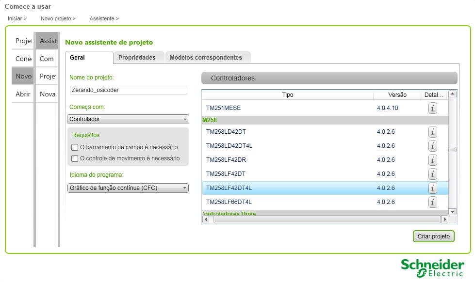 Criando novo projeto Em seguida, deve-se