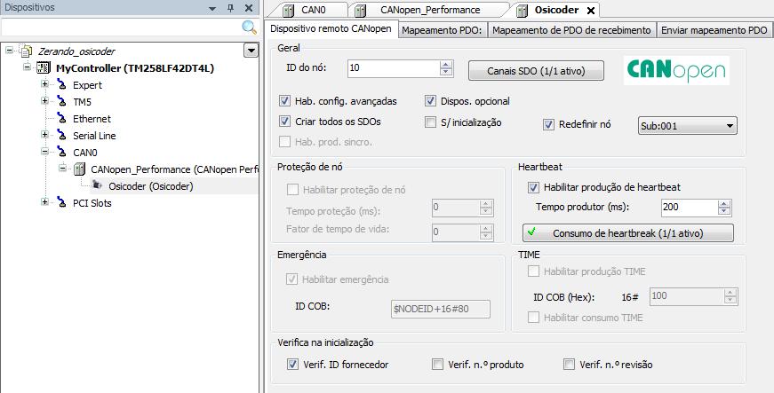 Configurar o Encoder Habilitar