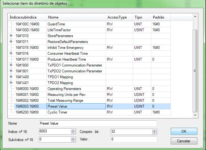 Configurar o encoder Selecione a