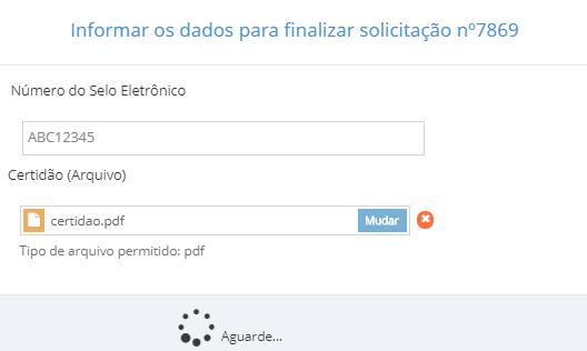 Para assinar digitalmente os arquivos contendo as certidões para envio ou entrega ao solicitante, é necessário estar logado com certificado digital (vide seção 6).