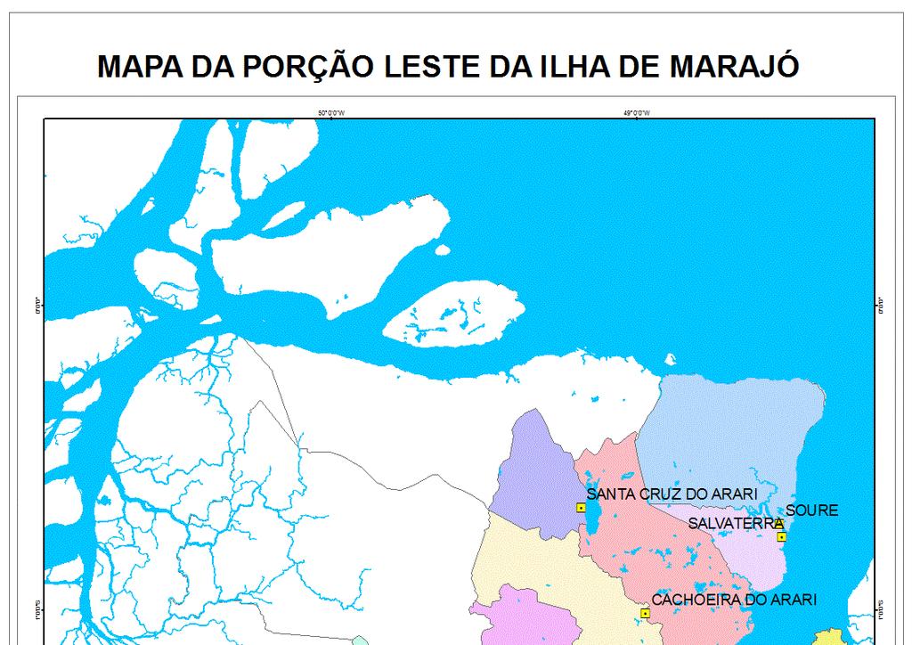 A Ilha do Marajó, localizada no extremo norte do Estado do Pará, fazendo limites com o Estado do Amapá, Oceano Atlântico, rio Pará e Baía do Marajó, possui doze núcleos urbanos caracterizados como