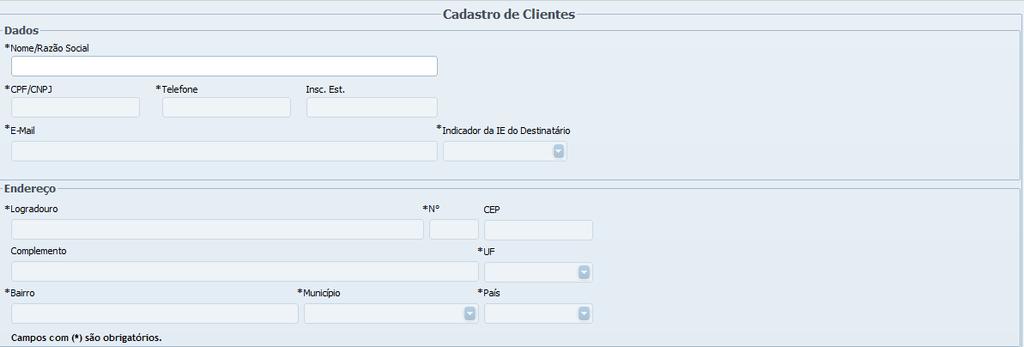 Tela de Cadastro de
