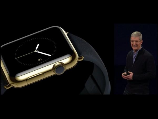 Tim Cook começa por apresentar algumas das novas especificações e funcionalidades deste smartwatch: Ecrã principal personalizável Ecrã de relance: é possível passar um olhar para verificar algumas