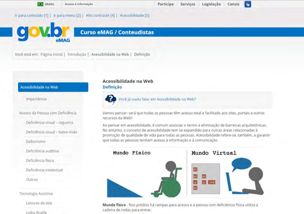 ACESSIBILIDADE DIGITAL Desenvolvemos os Cursos do emag cursos online de