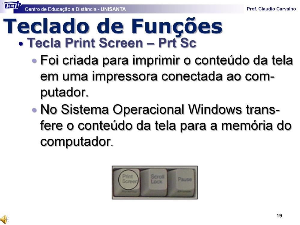 Esta tecla foi criada para imprimir o conteúdo da tela em uma impressora e funcionava assim na época dos Sistemas Operacionais do tipo DOS.