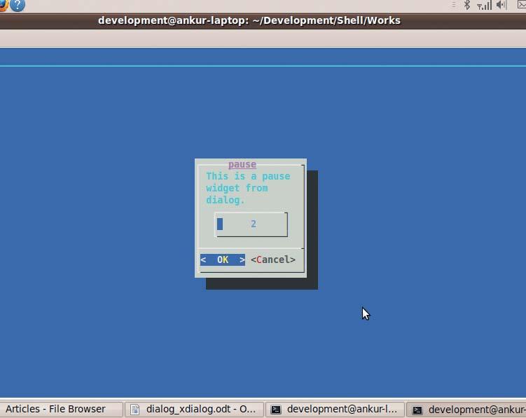 O Xdialog é um parceiro do Dialog que produz vários widgets em um ambiente X Window. O Xdialog usa a biblioteca Gtk+, por isso, interage facilmente com o ambiente desktop Gnome.