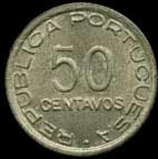 desenhos semelhantes à emissão de cuproníquel de 1939. A moeda de 50 centavos apresentou estrutura de desenho igual a esta com alteração apenas do valor.