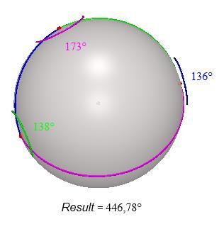 triângulo esférico depende do raio da esfera e dos