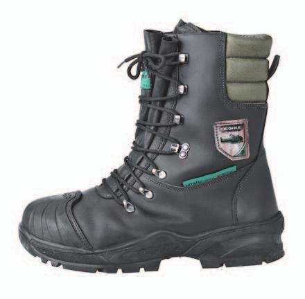 714047 48 714048 Botas de couro especiais para motosserras Classe de protecção 2 Biqueira de aço Protecção do tornozelo Sola absorvente de