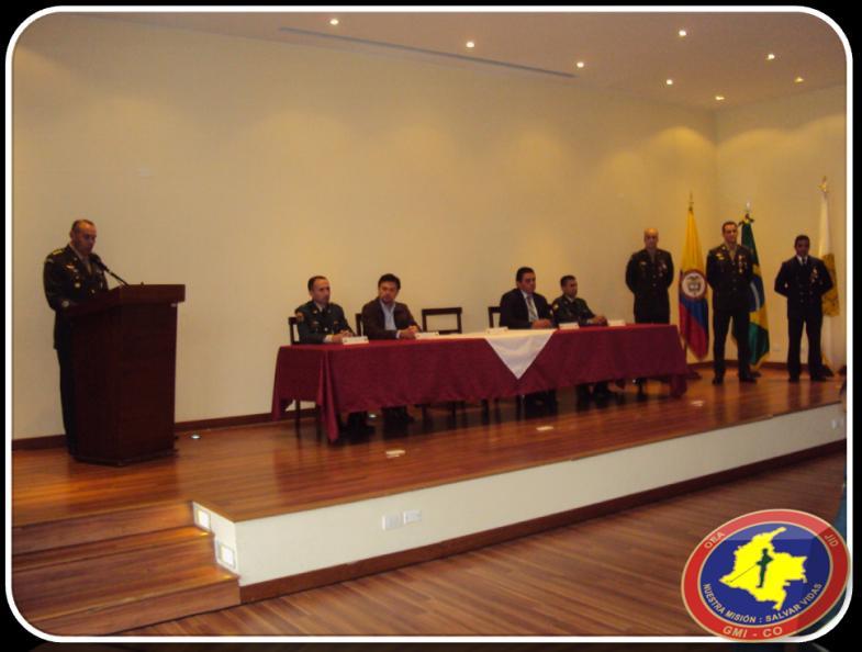 Interamericanos na Colômbia e estiveram presentes diversas autoridades do PAICMA, do AICMA-CO, do Ministério da Defesa Nacional (MDN), do Batalhão de Engenheiros de Desminagem (BIDES), da Escola de