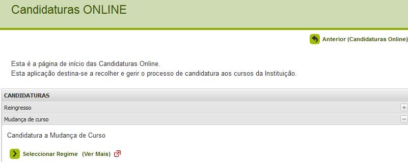 Concursos Especiais / Regimes de Mudança Curso, Transferência a