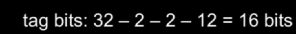 encontrar o número de tag bits (x)?