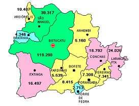 Suporte técnico para 13 municípios que compõem o Pólo Cuesta de Botucatu Dados do Censo/2010