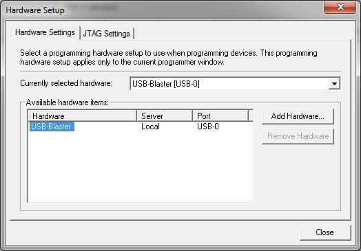 de iniciar a programação da placa DE2. A configuração do hardware é feita pressionando-se o botão ( ), o qual abrirá a caixa de diálogo da figura 32.