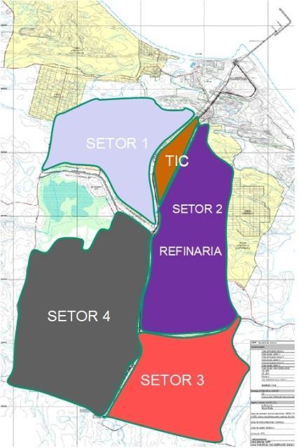 PLANO DIRETOR DO CIPP SETOR 01 Termelétricas Siderúrgica (CSP) SETOR 02 Refinaria Polo Petroquímico / Distribuidora de Derivados