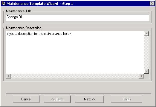 AssetView 4.2 - Manual do Usuário Criando Modelos de Manutenção Vá para o menu File e clique New Template. Em seguida, no menu Maintenances, selecione a opção New Maintenance Wizard.
