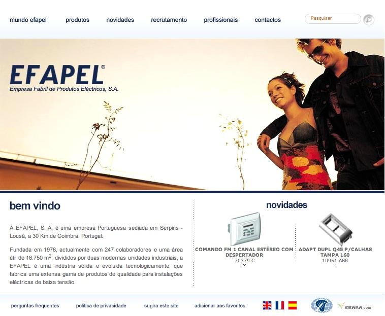 A EFAPEL na World Web Wide Para que possa estar sempre informado sobre todas as actividades desenvolvidas pela EFAPEL, visitenos no nosso Site www.efapel.pt.