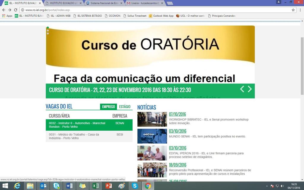 Abrirá a tela abaixo com as informações da vaga, e o edital do processo completo, após a leitura do