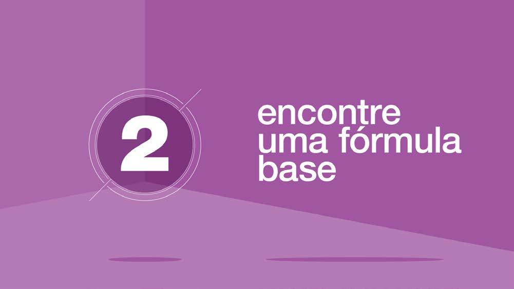 PASSO 2: ENCONTRE UMA FÓRMULA BASE A próxima coisa a se fazer é encontrar uma formula base do tipo de produto que você gostaria de desenvolver.