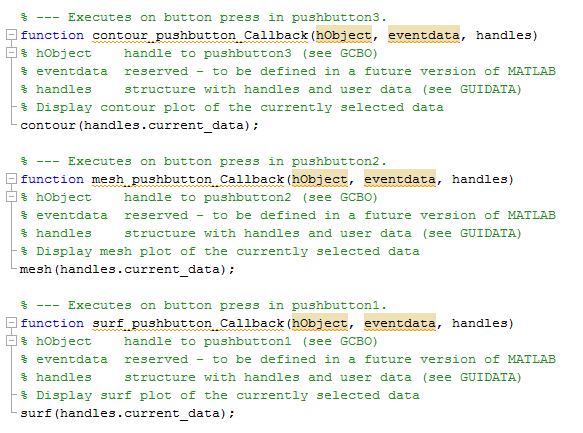 Componentes e handles Estrutura do código no m-file Controlos e