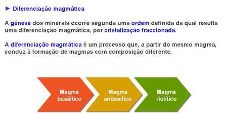 magmática que variam a composição do magma.