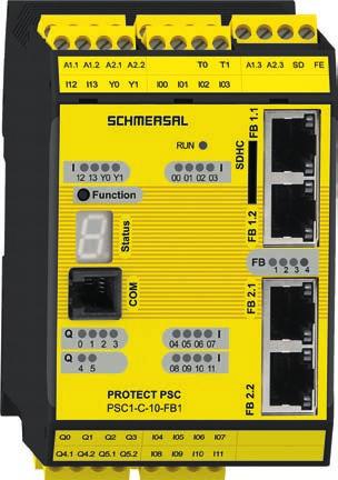 PROTECT PSC1 Controlador de segurança modular programável O sistema de comando de segurança PSC1 é composto por controladores compactos de programação livre com módulos de expansão E/S para um