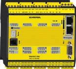 O controlador compacto PSC1-C-100 dispõe das seguintes características, na versão básica: 14 entradas seguras até PL e ou SIL 3 20 entradas/saídas seguras de parametrização livre até