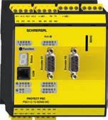 O controlador compacto PSC- 1-C-10 dispõe das seguintes características, na versão básica: 14 entradas seguras até PL e ou SIL 3 4 saídas de semicondutor seguras: até 2A para saídas PP ou PN 2 saídas