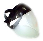 Kit protetor facial para capacete, com sistema de encaixe no slot do capacete e lente de policarbonato nas cores incolor e verde, tamanho de 190 mm altura e 395mm de largura.