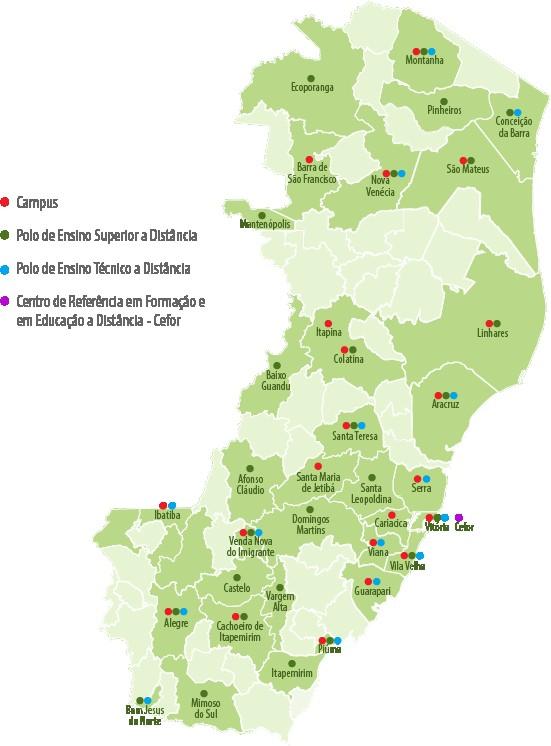 Municípios atendidos ES Polos de Ensino Superior: 27 Polos