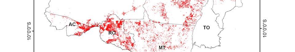 Fig. 03. Fluxograma do mapeamento de áreas queimadas. 5. Resultados A área total mapeada de cicatriz de queimada foi de aproximadamente 50 mil km2 para o ano de 2005.