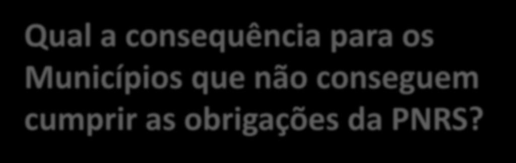 Política Nacional de Resíduos Sólidos Qual a consequência para os Municípios que não