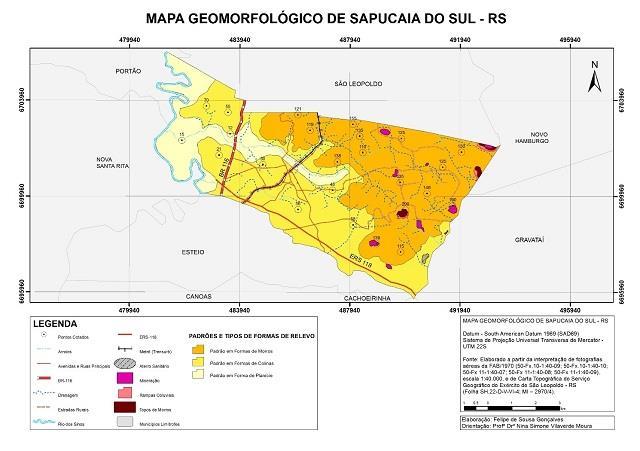 Figura 1 Mapa Geomorfológico de Sapucaia