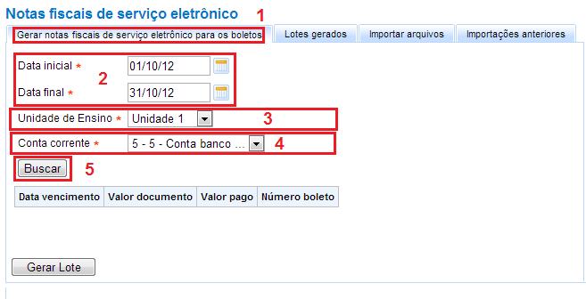 h. Quando clicar em BUSCAR, aparecerá a LISTA (1) dos dados dos