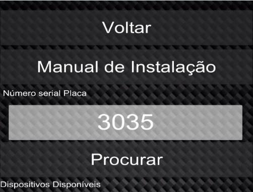 Por exemplo: no modulo está impresso a sequência numérica: 3035 ESTA SERÁ A NOVA SENHA PARA QUE O APLICATIVO CONSIGA SE PAREAR COM O MÓDULO.