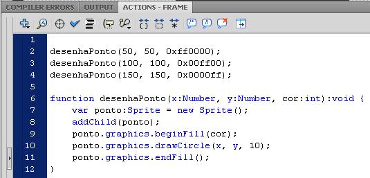 Funções em ActionScript 3 Função com